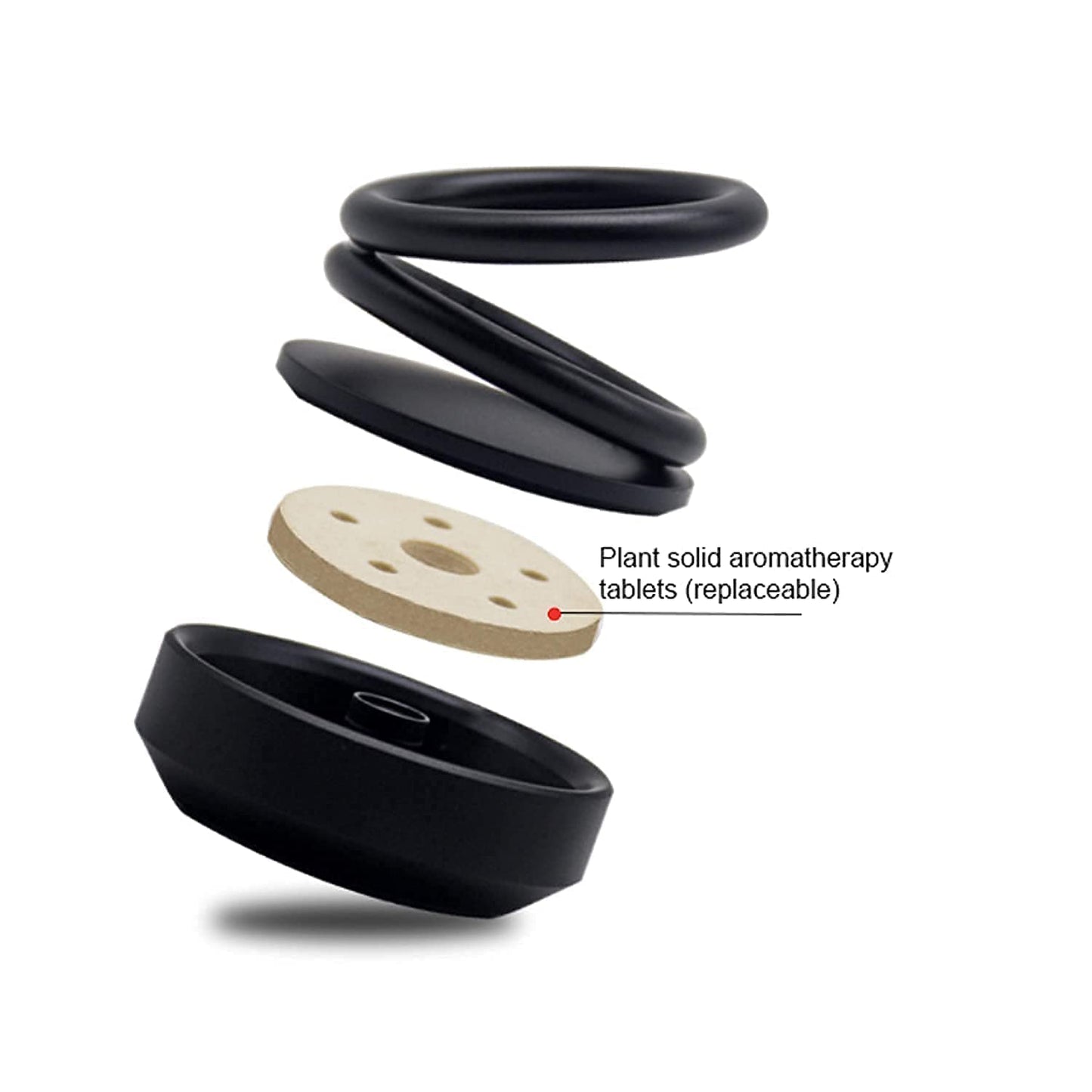 Solar Power Car Aroma Diffuser 360 double Ring Rotating Design