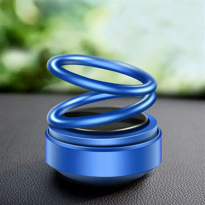 Solar Power Car Aroma Diffuser 360 double Ring Rotating Design