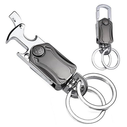 5 IN 1 Heavy Duty Dual Ring Multifunction Keychain with Cutter