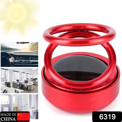 Solar Power Car Aroma Diffuser 360 double Ring Rotating Design