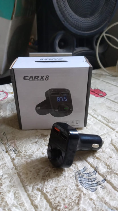 Car-x8 Bluetooth Fm Transmitter Kit For Hands-free Call Receiver  Music Player