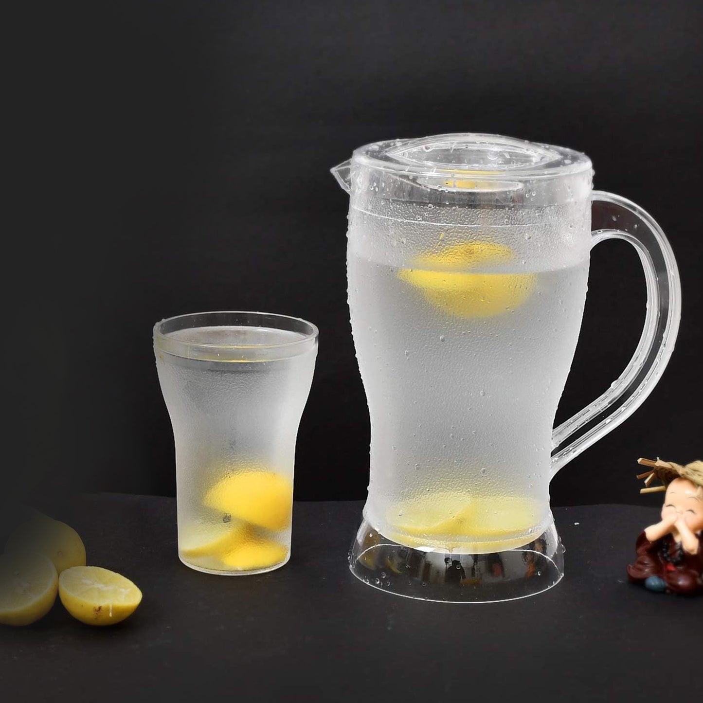 Apex Unbreakable Lemon Jug Set With 6 Glasses  1200ml Jug + 300ml Glasses Approx