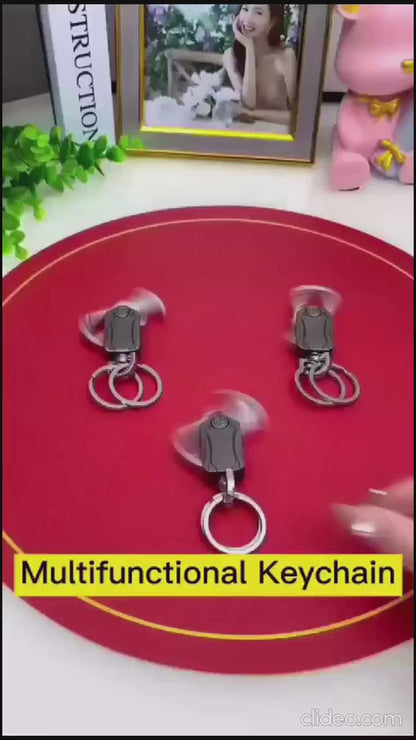 5 IN 1 Heavy Duty Dual Ring Multifunction Keychain with Cutter